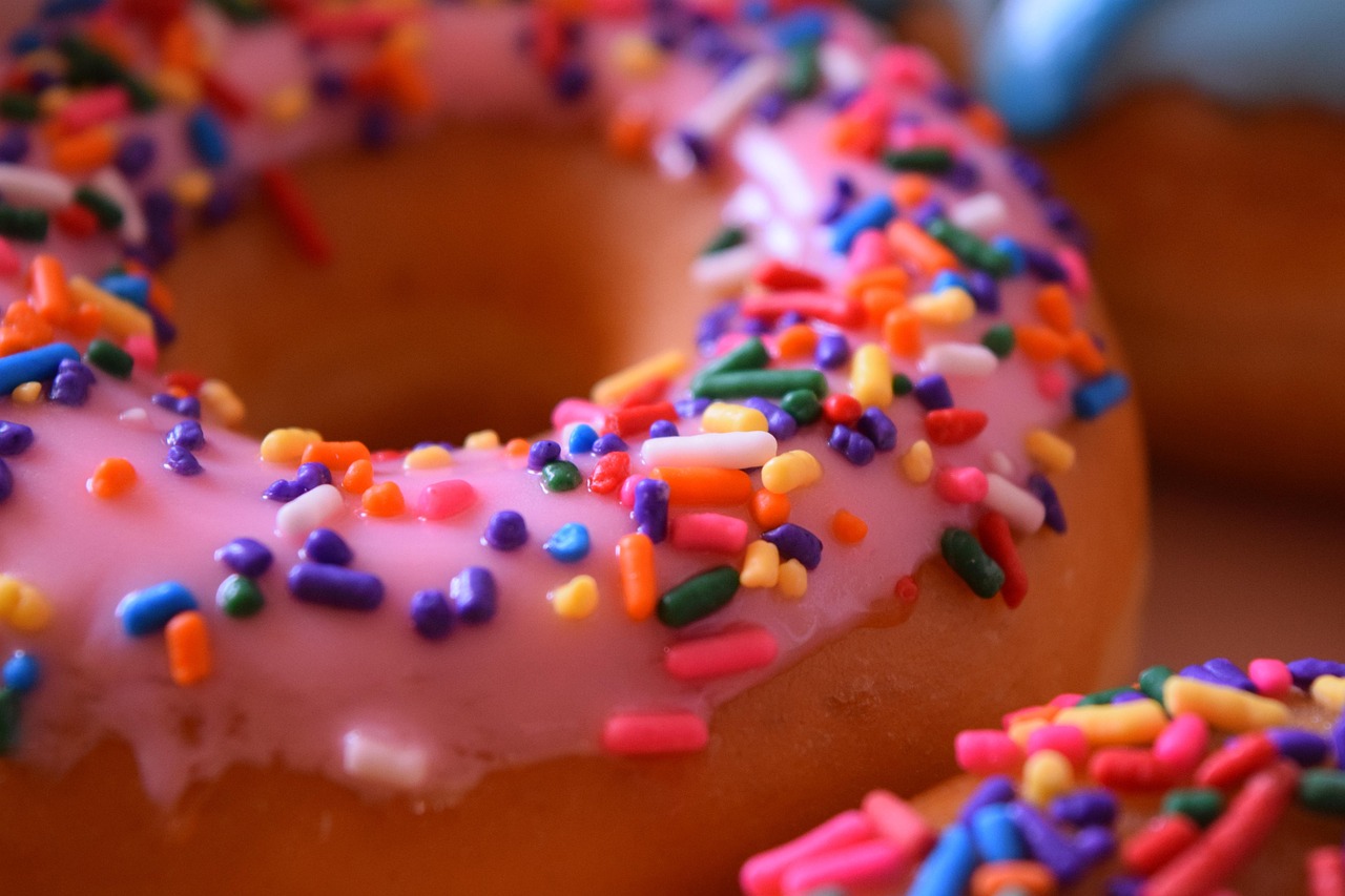 Strawberry Rainbow Sprinkles Donut